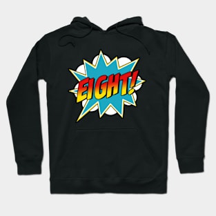 Eight! 8th Birthday Superhero Boys 8 Years Old Comic Book Hoodie